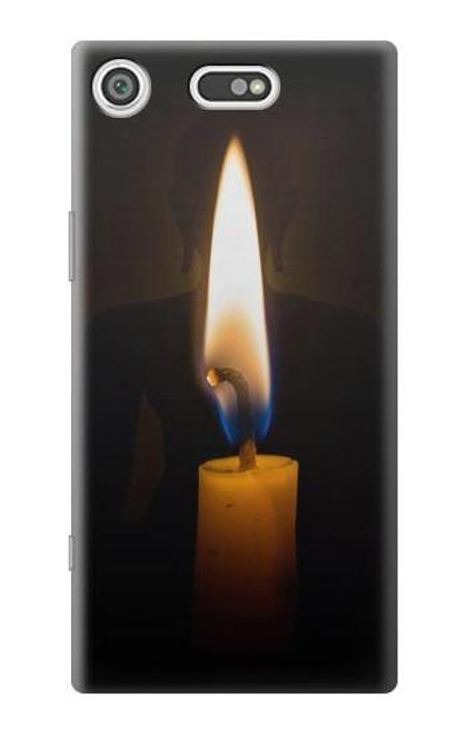 W3530 Buddha Candle Burning Hülle Schutzhülle Taschen und Leder Flip für Sony Xperia XZ1