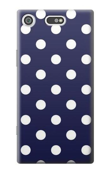 W3533 Blue Polka Dot Hülle Schutzhülle Taschen und Leder Flip für Sony Xperia XZ1
