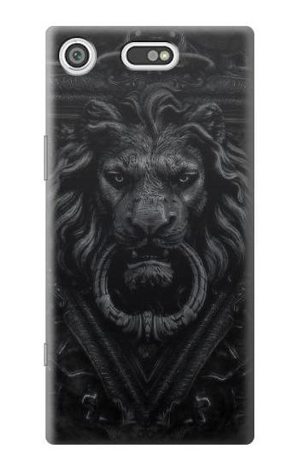 W3619 Dark Gothic Lion Hülle Schutzhülle Taschen und Leder Flip für Sony Xperia XZ1