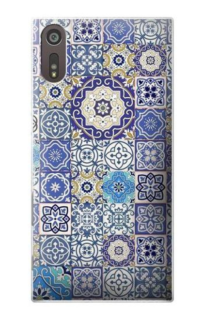 W3537 Moroccan Mosaic Pattern Hülle Schutzhülle Taschen und Leder Flip für Sony Xperia XZ