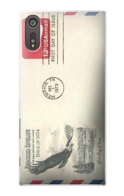 W3551 Vintage Airmail Envelope Art Hülle Schutzhülle Taschen und Leder Flip für Sony Xperia XZ