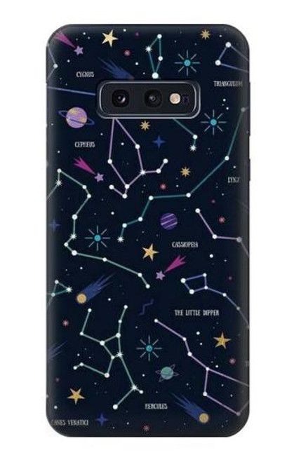 W3220 Star Map Zodiac Constellations Hülle Schutzhülle Taschen und Leder Flip für Samsung Galaxy S10e