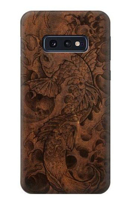 W3405 Fish Tattoo Leather Graphic Print Hülle Schutzhülle Taschen und Leder Flip für Samsung Galaxy S10e