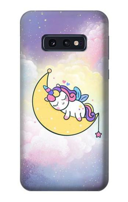 W3485 Cute Unicorn Sleep Hülle Schutzhülle Taschen und Leder Flip für Samsung Galaxy S10e