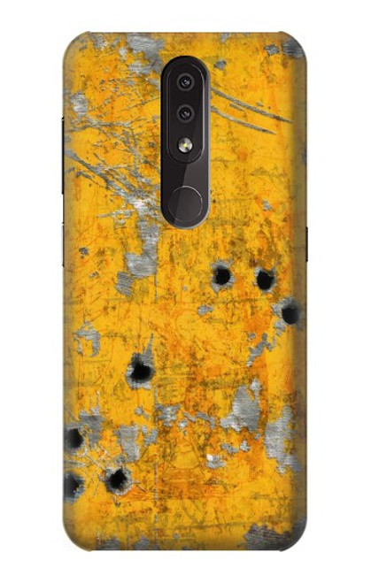 W3528 Bullet Rusting Yellow Metal Hülle Schutzhülle Taschen und Leder Flip für Nokia 4.2