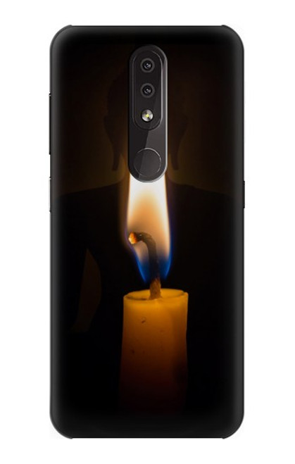 W3530 Buddha Candle Burning Hülle Schutzhülle Taschen und Leder Flip für Nokia 4.2