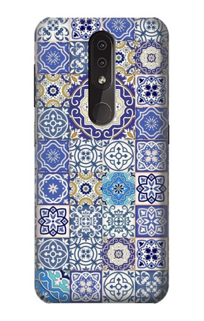 W3537 Moroccan Mosaic Pattern Hülle Schutzhülle Taschen und Leder Flip für Nokia 4.2