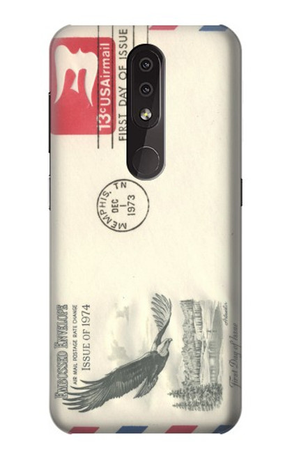 W3551 Vintage Airmail Envelope Art Hülle Schutzhülle Taschen und Leder Flip für Nokia 4.2