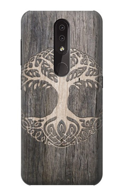 W3591 Viking Tree of Life Symbol Hülle Schutzhülle Taschen und Leder Flip für Nokia 4.2