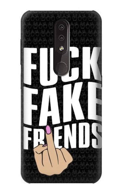 W3598 Middle Finger Fuck Fake Friend Hülle Schutzhülle Taschen und Leder Flip für Nokia 4.2