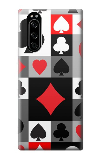 W3463 Poker Card Suit Hülle Schutzhülle Taschen und Leder Flip für Sony Xperia 5