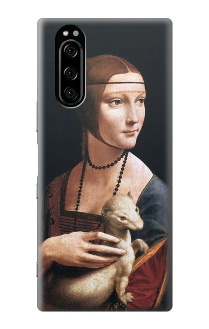 W3471 Lady Ermine Leonardo da Vinci Hülle Schutzhülle Taschen und Leder Flip für Sony Xperia 5