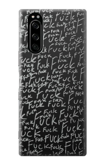 W3478 Funny Words Blackboard Hülle Schutzhülle Taschen und Leder Flip für Sony Xperia 5