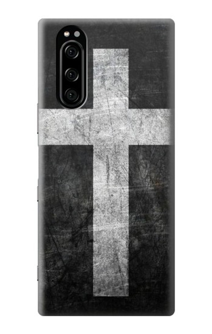 W3491 Christian Cross Hülle Schutzhülle Taschen und Leder Flip für Sony Xperia 5