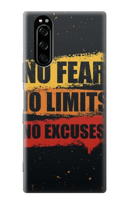 W3492 No Fear Limits Excuses Hülle Schutzhülle Taschen und Leder Flip für Sony Xperia 5
