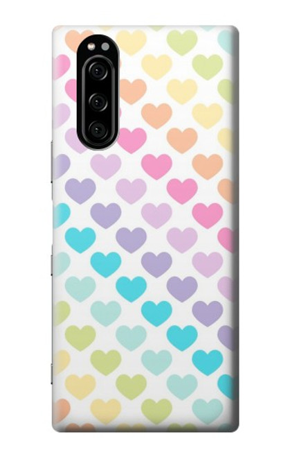 W3499 Colorful Heart Pattern Hülle Schutzhülle Taschen und Leder Flip für Sony Xperia 5