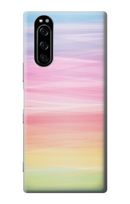 W3507 Colorful Rainbow Pastel Hülle Schutzhülle Taschen und Leder Flip für Sony Xperia 5