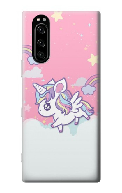 W3518 Unicorn Cartoon Hülle Schutzhülle Taschen und Leder Flip für Sony Xperia 5