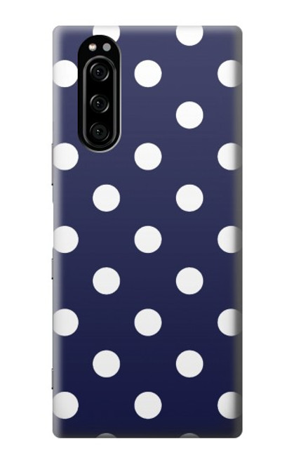 W3533 Blue Polka Dot Hülle Schutzhülle Taschen und Leder Flip für Sony Xperia 5