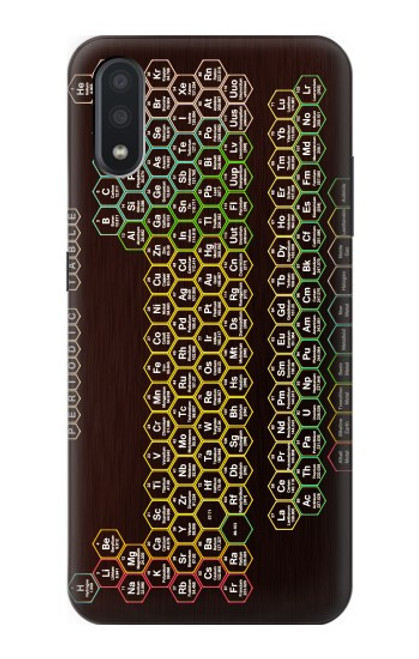 W3544 Neon Honeycomb Periodic Table Hülle Schutzhülle Taschen und Leder Flip für Samsung Galaxy A01
