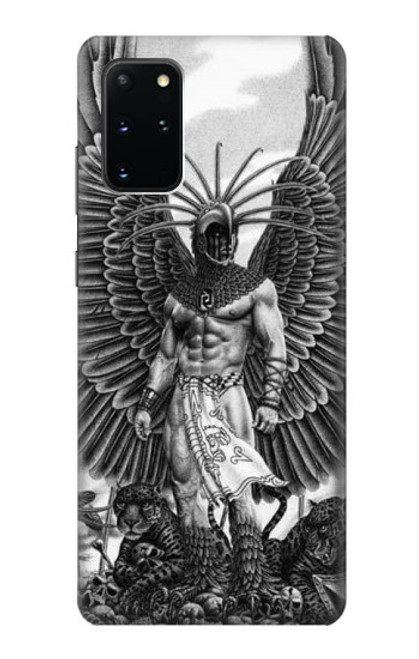 W1235 Aztec Warrior Hülle Schutzhülle Taschen und Leder Flip für Samsung Galaxy S20 Plus, Galaxy S20+