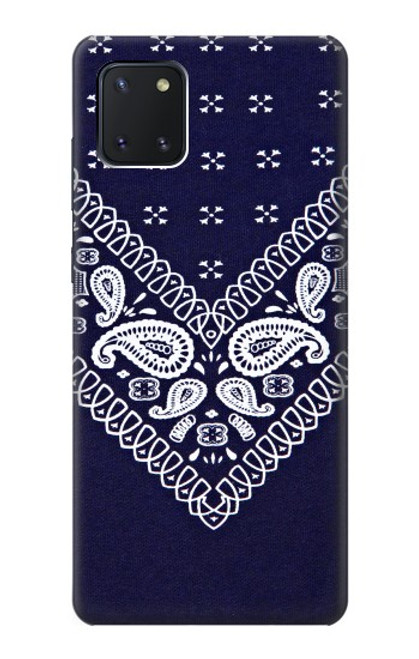 W3357 Navy Blue Bandana Pattern Hülle Schutzhülle Taschen und Leder Flip für Samsung Galaxy Note10 Lite