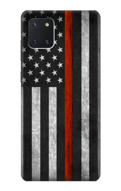 W3472 Firefighter Thin Red Line Flag Hülle Schutzhülle Taschen und Leder Flip für Samsung Galaxy Note10 Lite