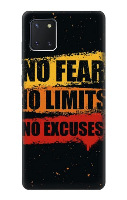 W3492 No Fear Limits Excuses Hülle Schutzhülle Taschen und Leder Flip für Samsung Galaxy Note10 Lite