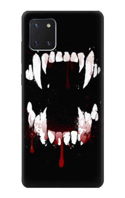 W3527 Vampire Teeth Bloodstain Hülle Schutzhülle Taschen und Leder Flip für Samsung Galaxy Note10 Lite
