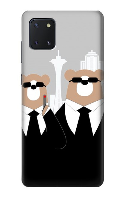 W3557 Bear in Black Suit Hülle Schutzhülle Taschen und Leder Flip für Samsung Galaxy Note10 Lite
