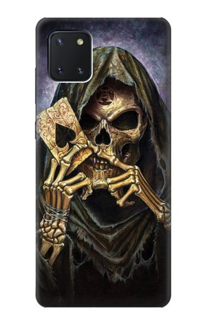 W3594 Grim Reaper Wins Poker Hülle Schutzhülle Taschen und Leder Flip für Samsung Galaxy Note10 Lite