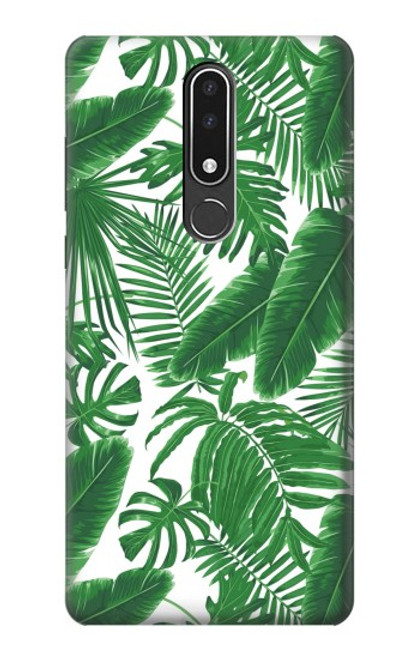 W3457 Paper Palm Monstera Hülle Schutzhülle Taschen und Leder Flip für Nokia 3.1 plus