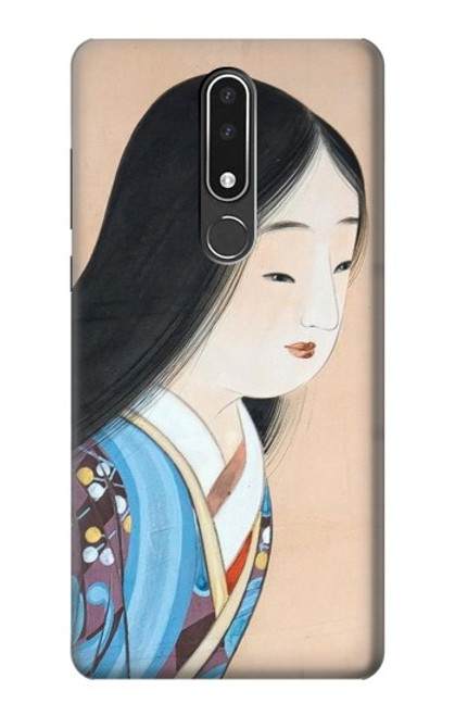 W3483 Japan Beauty Kimono Hülle Schutzhülle Taschen und Leder Flip für Nokia 3.1 plus