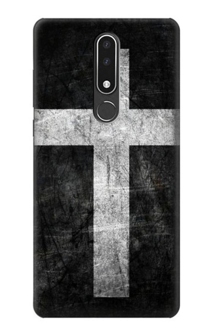 W3491 Christian Cross Hülle Schutzhülle Taschen und Leder Flip für Nokia 3.1 plus