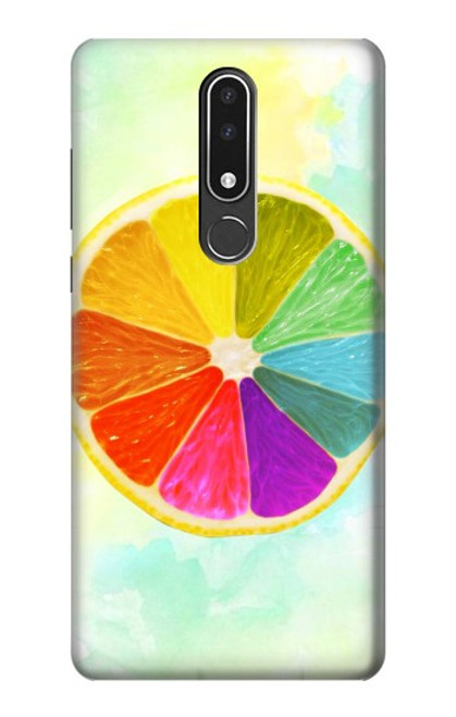 W3493 Colorful Lemon Hülle Schutzhülle Taschen und Leder Flip für Nokia 3.1 plus