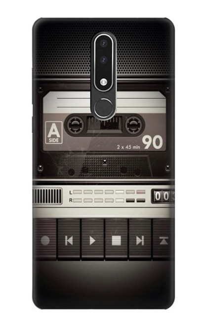 W3501 Vintage Cassette Player Hülle Schutzhülle Taschen und Leder Flip für Nokia 3.1 plus