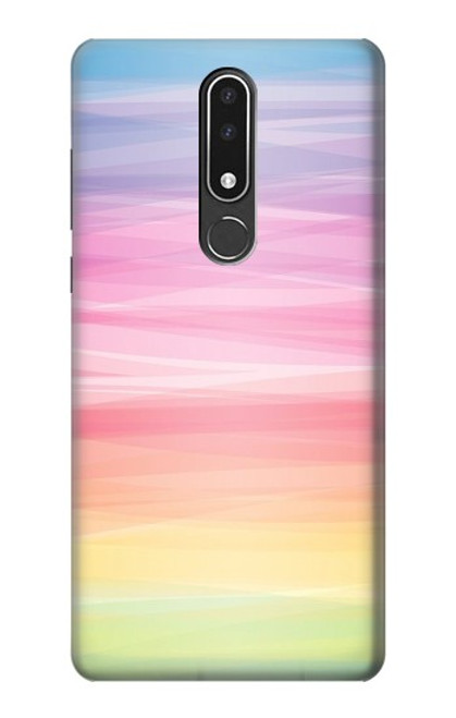 W3507 Colorful Rainbow Pastel Hülle Schutzhülle Taschen und Leder Flip für Nokia 3.1 plus