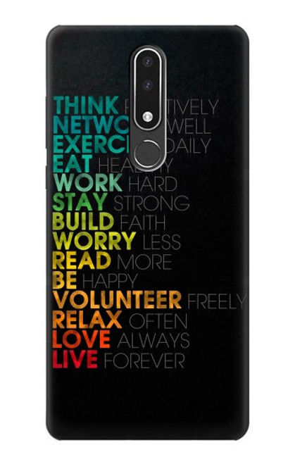 W3523 Think Positive Words Quotes Hülle Schutzhülle Taschen und Leder Flip für Nokia 3.1 plus