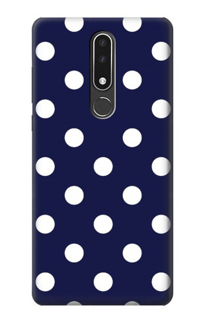 W3533 Blue Polka Dot Hülle Schutzhülle Taschen und Leder Flip für Nokia 3.1 plus