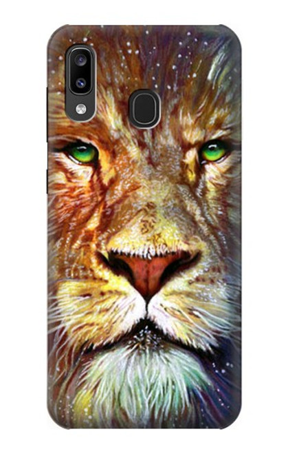 W1354 Lion Hülle Schutzhülle Taschen und Leder Flip für Samsung Galaxy A20, Galaxy A30