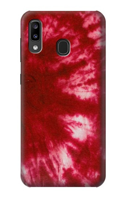 W2480 Tie Dye Red Hülle Schutzhülle Taschen und Leder Flip für Samsung Galaxy A20, Galaxy A30