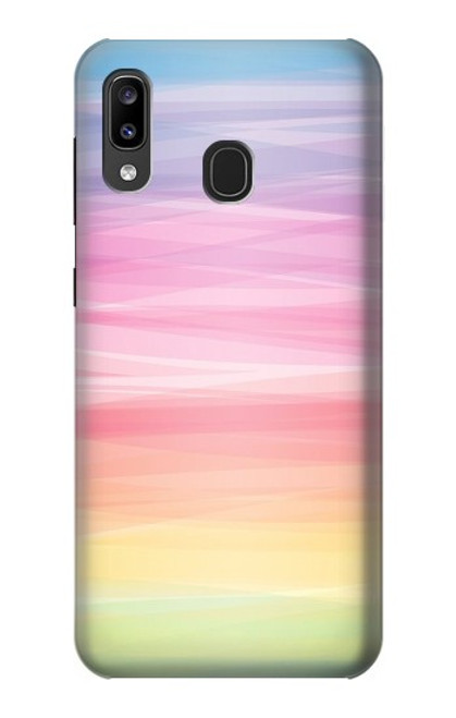 W3507 Colorful Rainbow Pastel Hülle Schutzhülle Taschen und Leder Flip für Samsung Galaxy A20, Galaxy A30