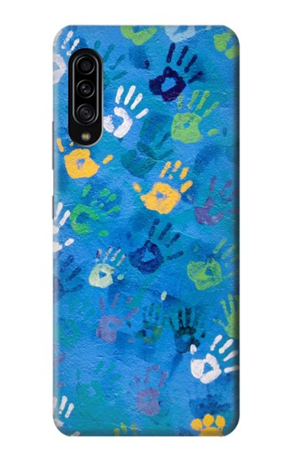 W3403 Hand Print Hülle Schutzhülle Taschen und Leder Flip für Samsung Galaxy A90 5G
