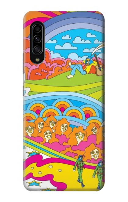 W3407 Hippie Art Hülle Schutzhülle Taschen und Leder Flip für Samsung Galaxy A90 5G