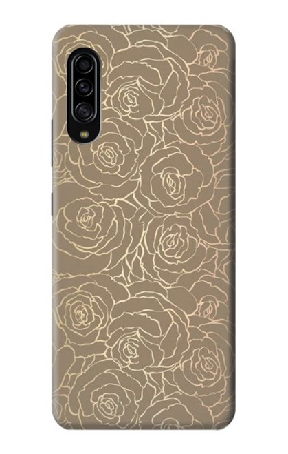 W3466 Gold Rose Pattern Hülle Schutzhülle Taschen und Leder Flip für Samsung Galaxy A90 5G