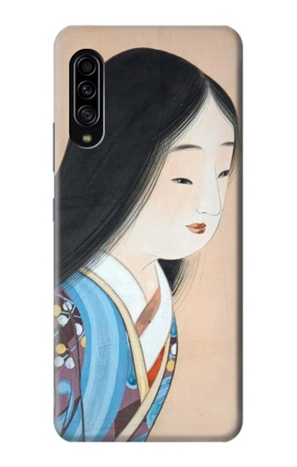 W3483 Japan Beauty Kimono Hülle Schutzhülle Taschen und Leder Flip für Samsung Galaxy A90 5G