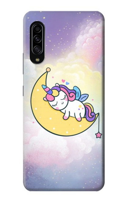 W3485 Cute Unicorn Sleep Hülle Schutzhülle Taschen und Leder Flip für Samsung Galaxy A90 5G