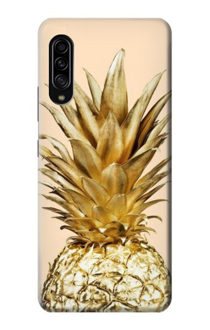 W3490 Gold Pineapple Hülle Schutzhülle Taschen und Leder Flip für Samsung Galaxy A90 5G