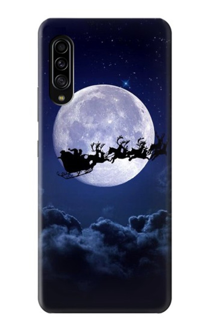 W3508 Xmas Santa Moon Hülle Schutzhülle Taschen und Leder Flip für Samsung Galaxy A90 5G