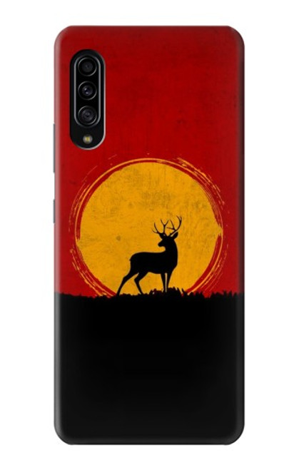 W3513 Deer Sunset Hülle Schutzhülle Taschen und Leder Flip für Samsung Galaxy A90 5G